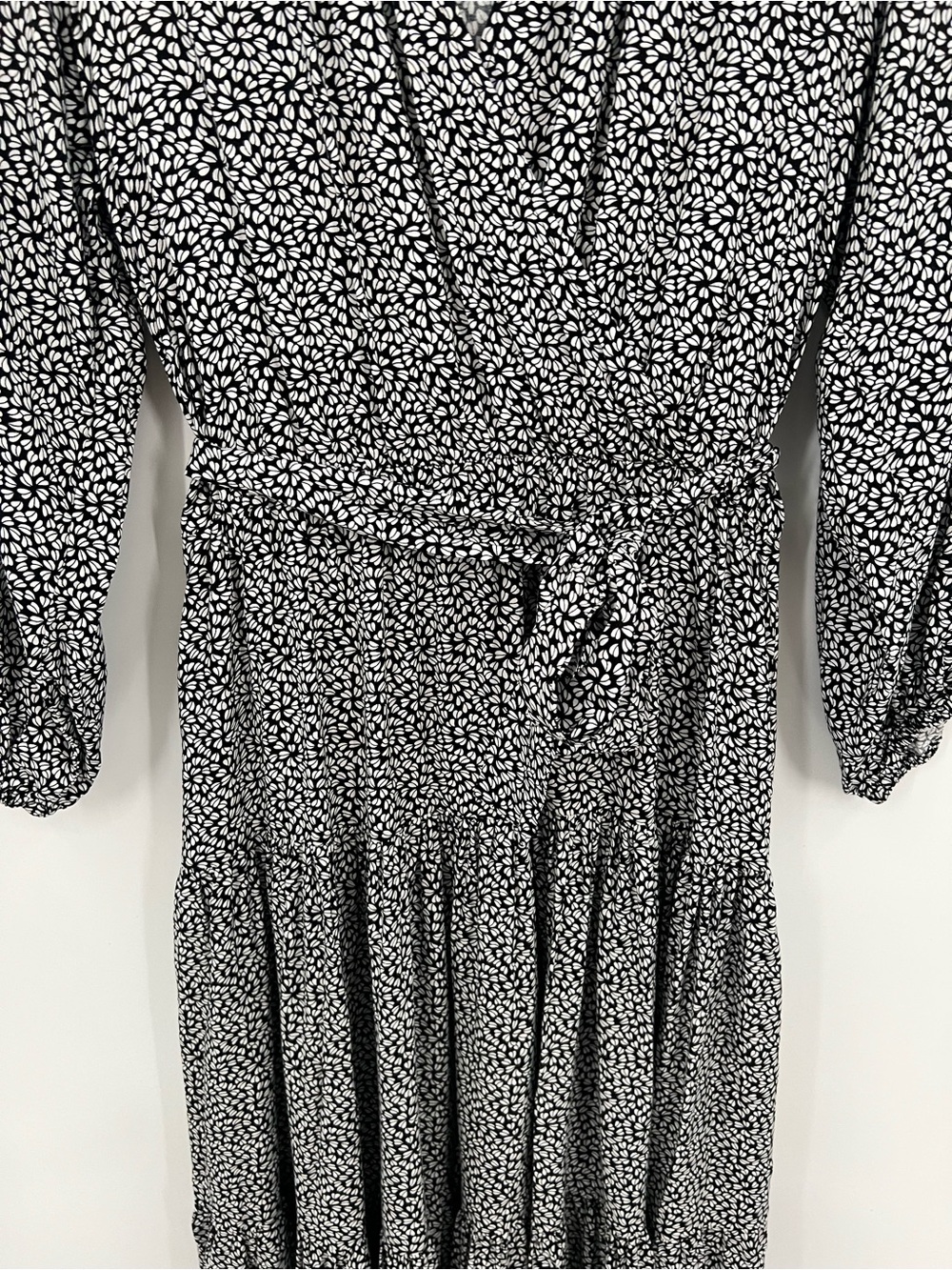 Petal & Pup Hadyn Black and White Faux Wrap Maxi Dress - Picture 7 of 15